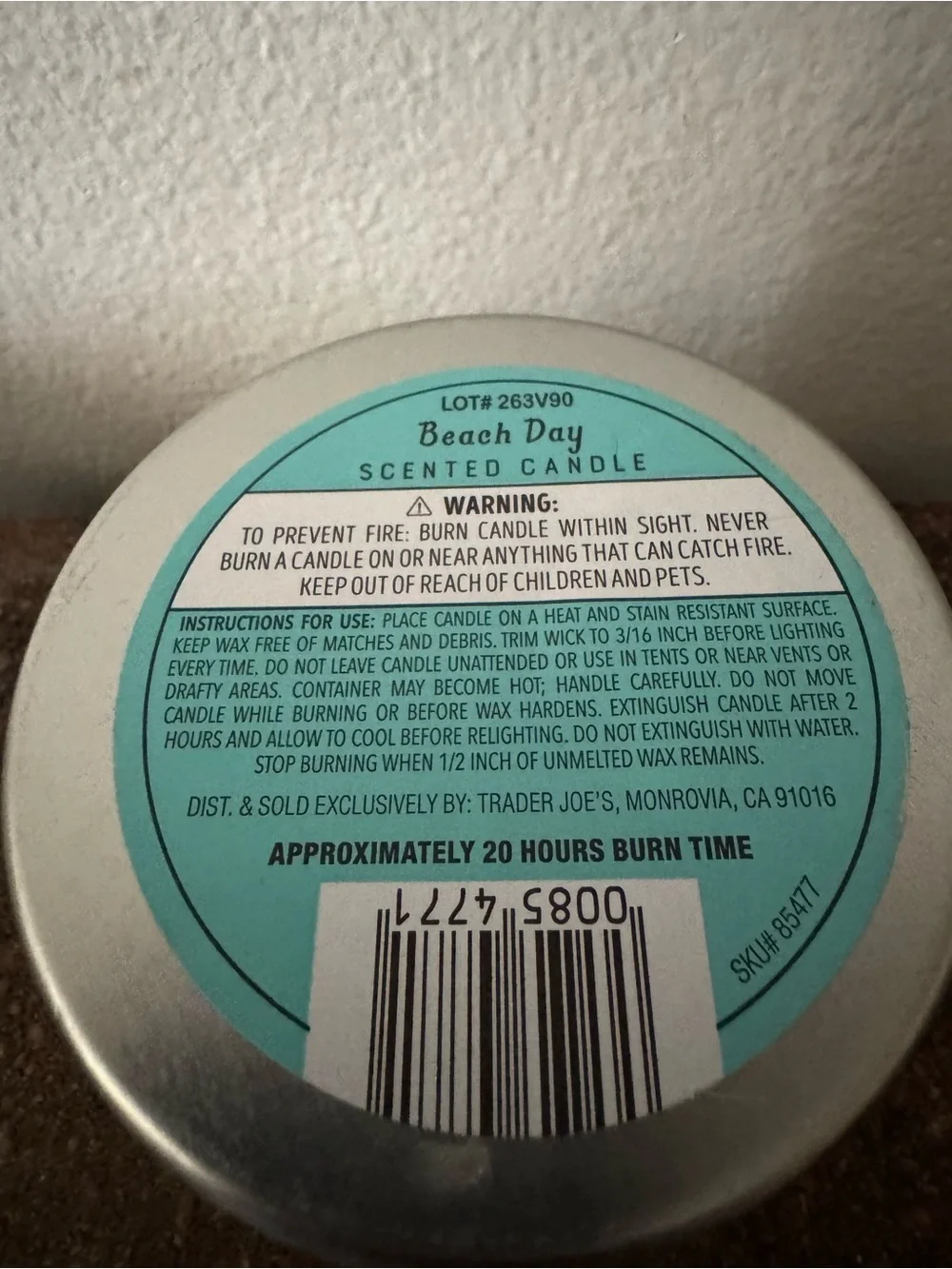 Trader Joe’s New Summer Beach Day Scented Candle